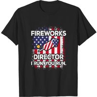 T-shirt Fireworks Director Drapeau Américain du 4 Juillet pour Hommes