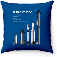SpaceX Rockets - Starship, Falcon Heavy, Falcon 9 Throw Pillows — Decorative Cushions