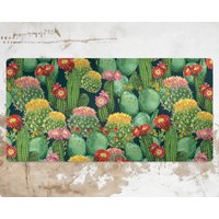 Cacti Flowers Desk Mats for Home Office