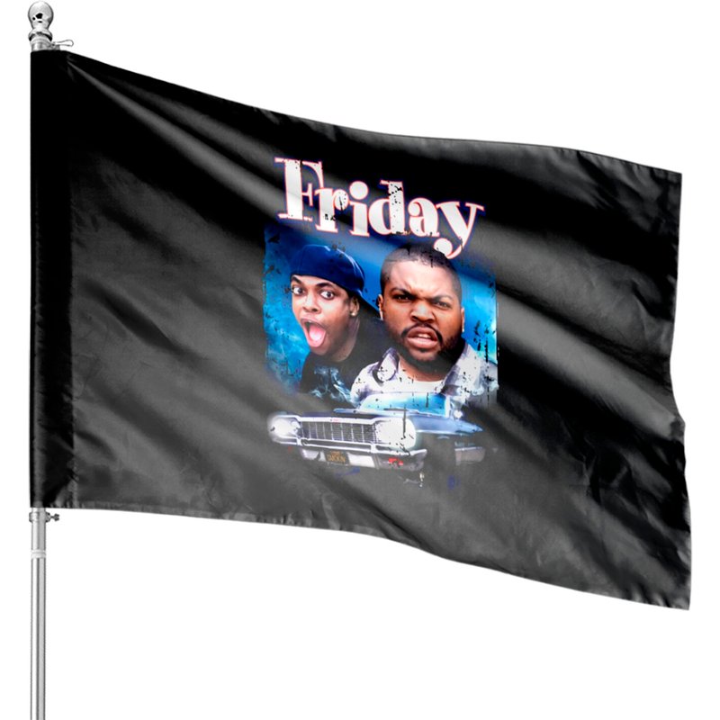 Drapeaux Grunge de la Maison Ice Cube et Chris Tucker du film Friday — Drapeaux décoratifs