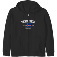 Haut à zip souvenir Vintage Reykjavik Islande pour unisexe