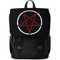 Red Pentagram Goth Occult Casual Shoulder Backpack