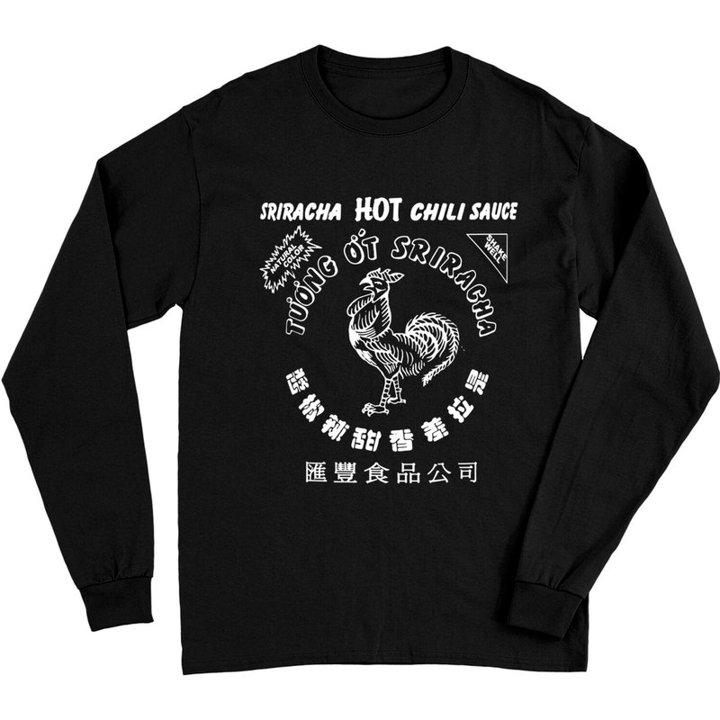 T-shirt à manches longues graphique pour hommes Sriracha Official Hot Chili-Sauce