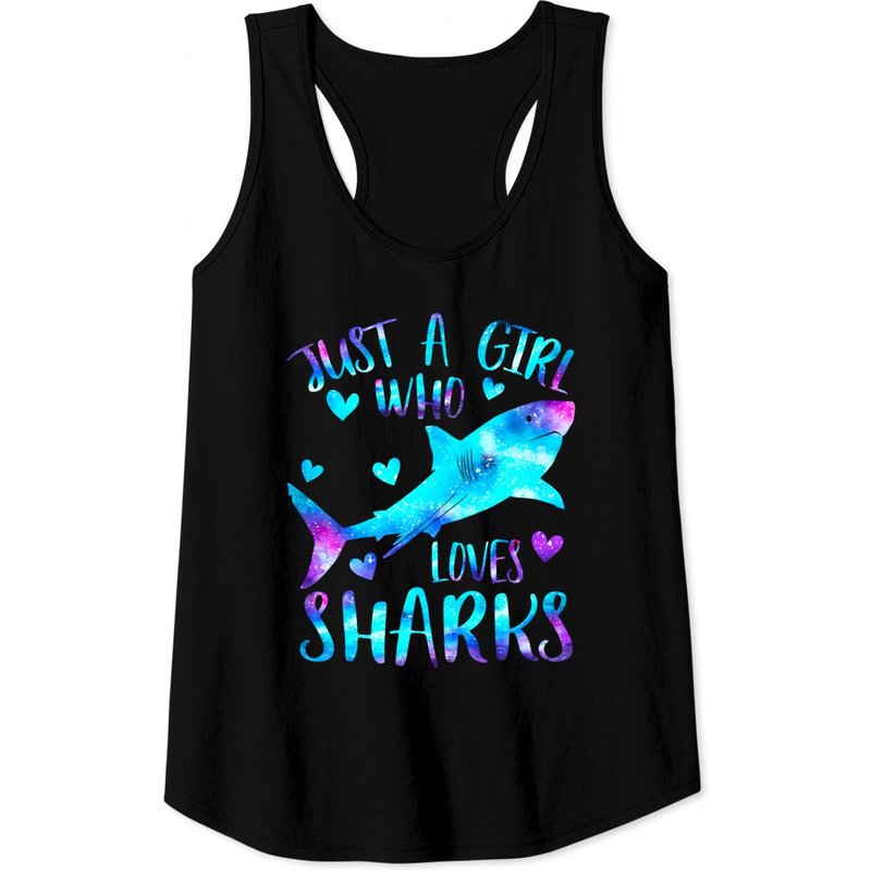 Kawaii Shark Tank Top for Men - Galaxy Shark Lover Theme — Mens T Shirts