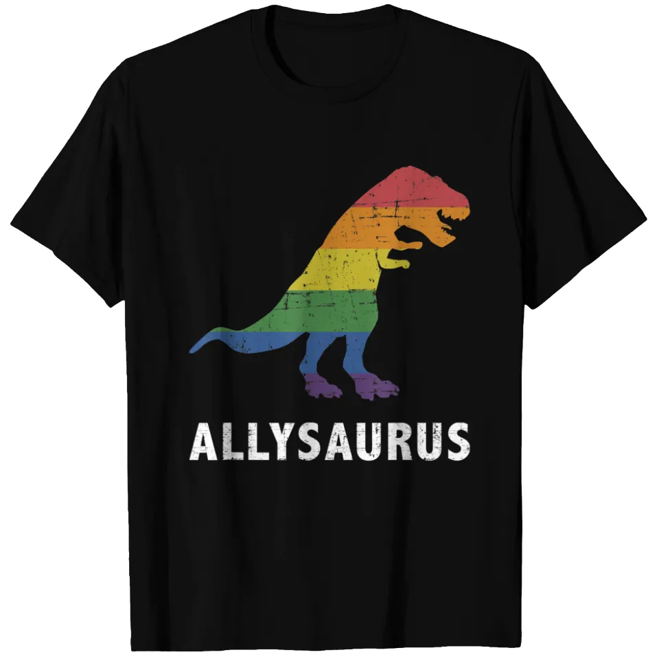 T-shirt Allysaurus Dinosaure Drapeau Arc-en-Ciel Fierté LGBT pour Hommes — T-shirts pour hommes