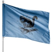 Drapeaux de Maison Imprimés Écureuil avec Gland - Double Face — Drapeaux décoratifs