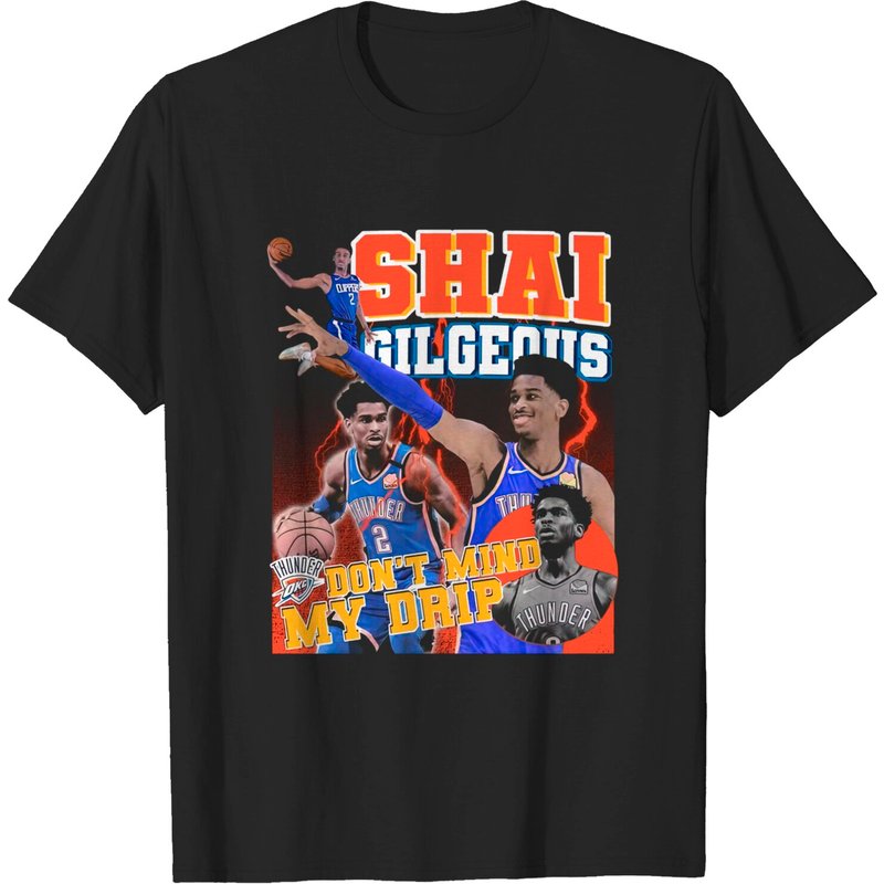 T-shirt Shai Gilgeous | T-shirt vintage Bootleg pour hommes — T-shirts pour hommes