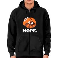 Kawaii Red Panda Zip Hoodie for Unisex