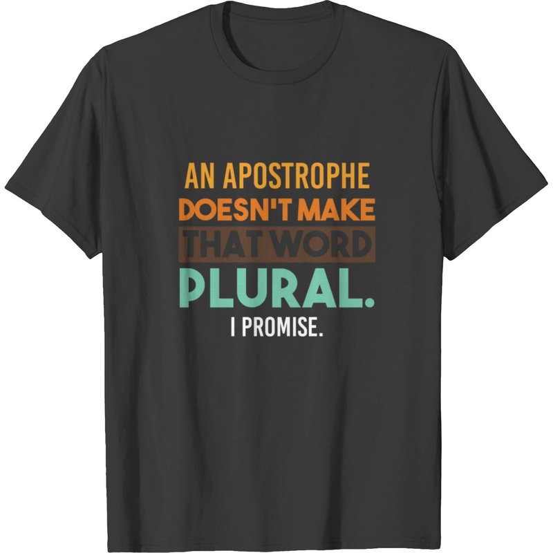 T-shirt drôle Grammar Grammar Apostroph Plural pour hommes