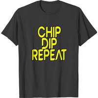 T-Shirt Chip Dip Repeat 5 pour Hommes en Noir
