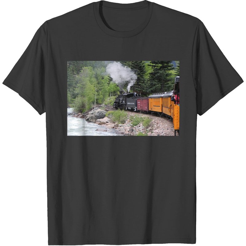 Steam Train & River Colorado T-Shirt for Men — Mens T Shirts