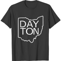 T-shirt Outline Dayton Ohio pour hommes en noir
