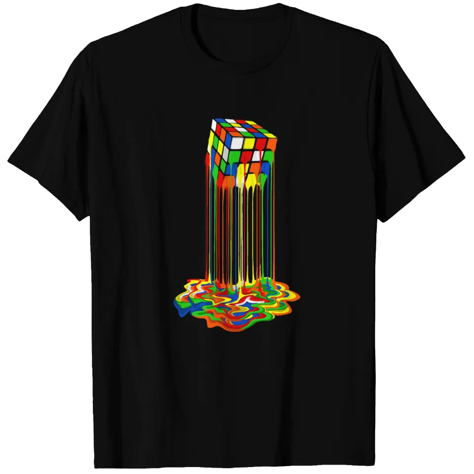 T-shirt graphique Rubik's Cube fondu pour hommes