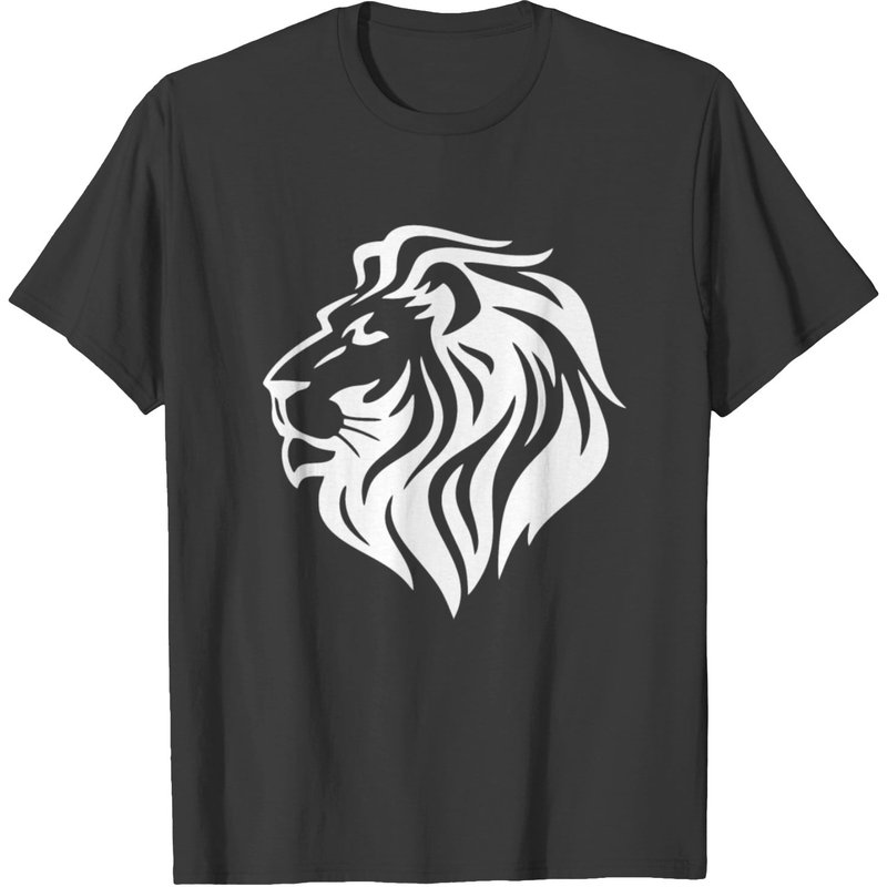 T-shirt avec tête de lion blanc pour hommes — T-shirts pour hommes