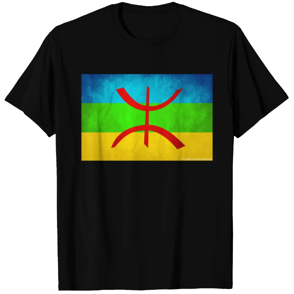 Amazigh Flag T-Shirt for Men in Black — Mens T Shirts