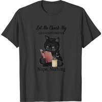 Let Me Check My Giveashitometer Black Cat T-Shirt for Men — Mens T Shirts