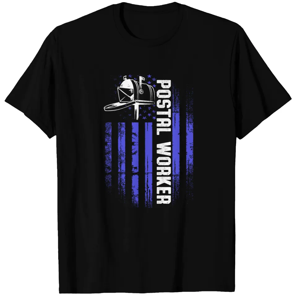 American Postal Worker Flag T-Shirt for Men