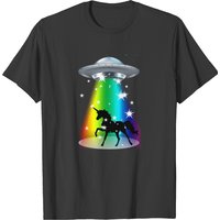 Unicorn Rainbow UFO Alien Pony Space Travel T-shirt for Men