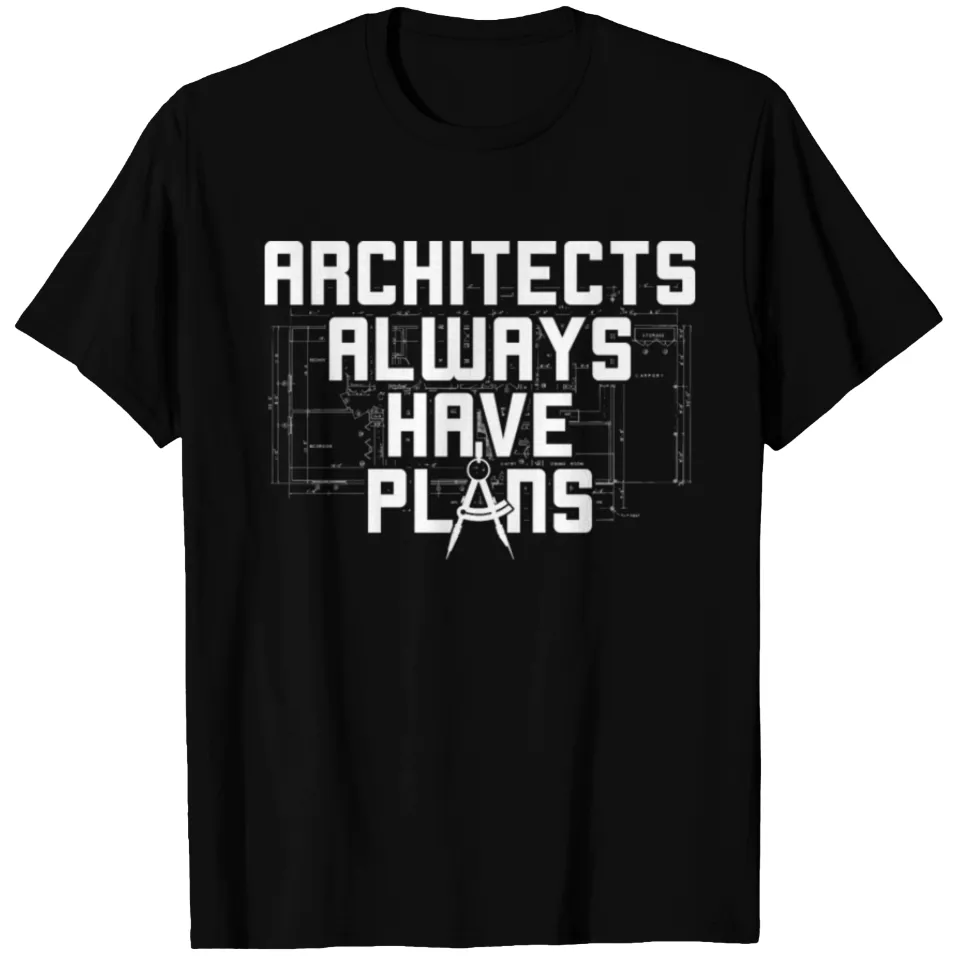 T-shirt Plans d'Architectes pour Hommes en Noir — T-shirts pour hommes
