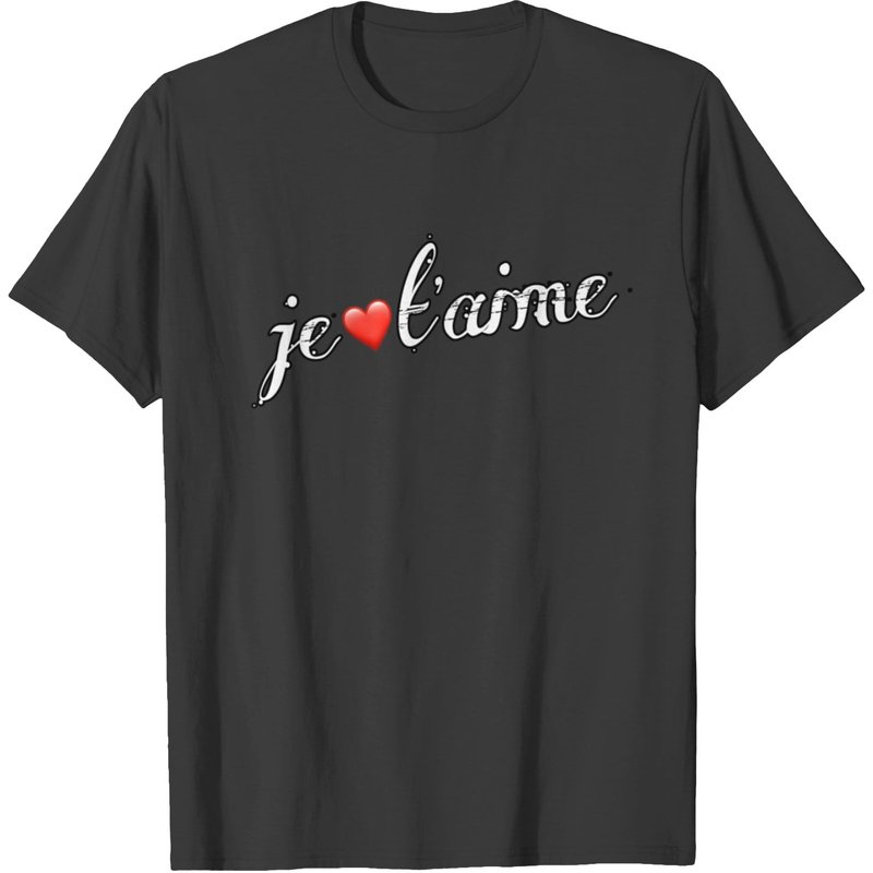 T-Shirt Je T'aime pour hommes en noir — T-shirts pour hommes
