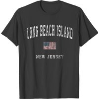 T-shirt Vintage Américain F de Long Beach Island NJ pour hommes