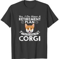 T-shirt Plan de Retraite en Câlinant Mon Corgi pour Hommes