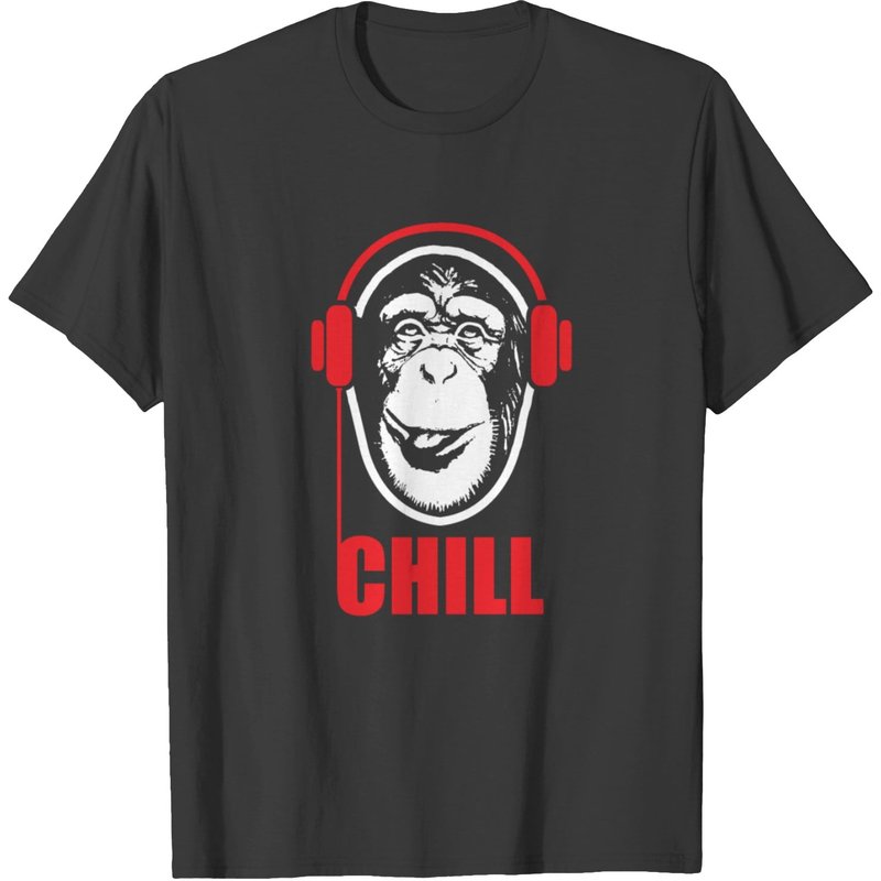 Music Monkey with Headphones T-Shirt for Men — Mens T Shirts
