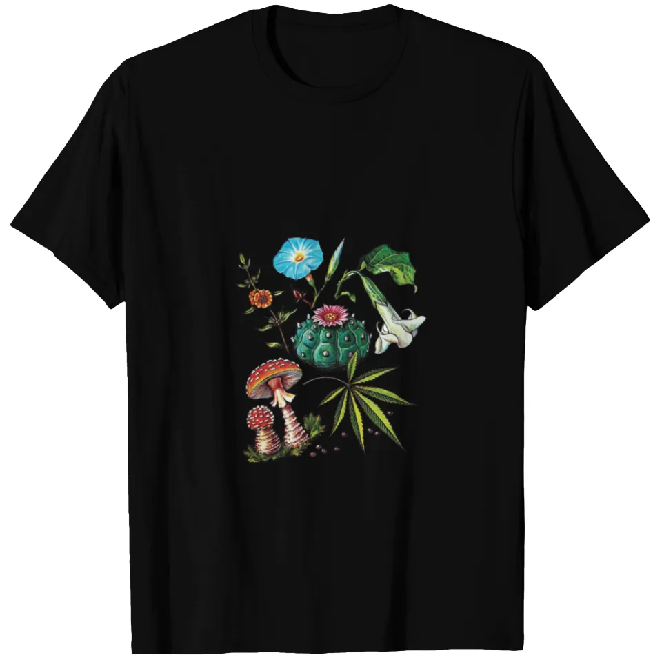 Golden Guide Hallucinogenic Plants T-shirt for Men — Mens T Shirts