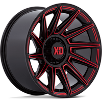 Roues XD Series XD867 Specter Noir Brillant avec Teinte Rouge - 20x10 — Roues et jantes