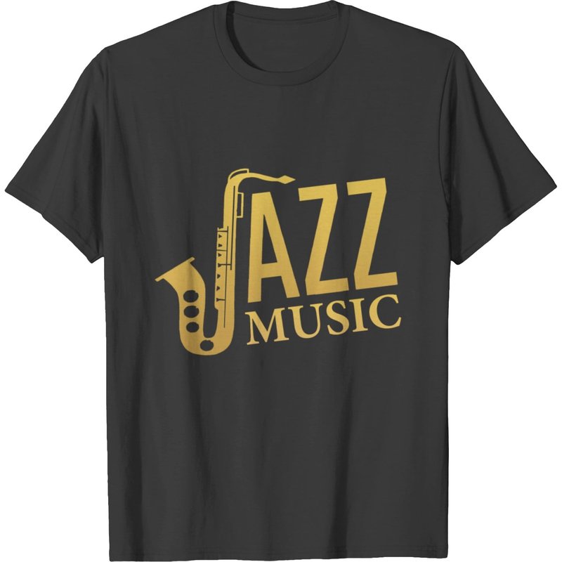 Jazz Music T-Shirt for Men in Black