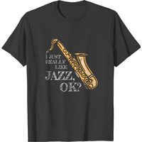 Jazz Music T-Shirt for Men in Black