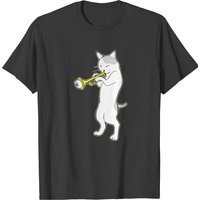 Music Jazz Cat Playing Trumpet T-Shirt for Men