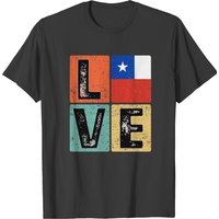 T-shirt I Love Chile avec drapeau pour hommes — T-shirts pour hommes