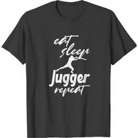 T-shirt pour hommes Eat Sleep Jugger Repeat en noir — T-shirts pour hommes