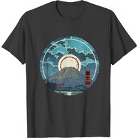 T-shirt Mt. Fuji Moon pour hommes en noir — T-shirts pour hommes