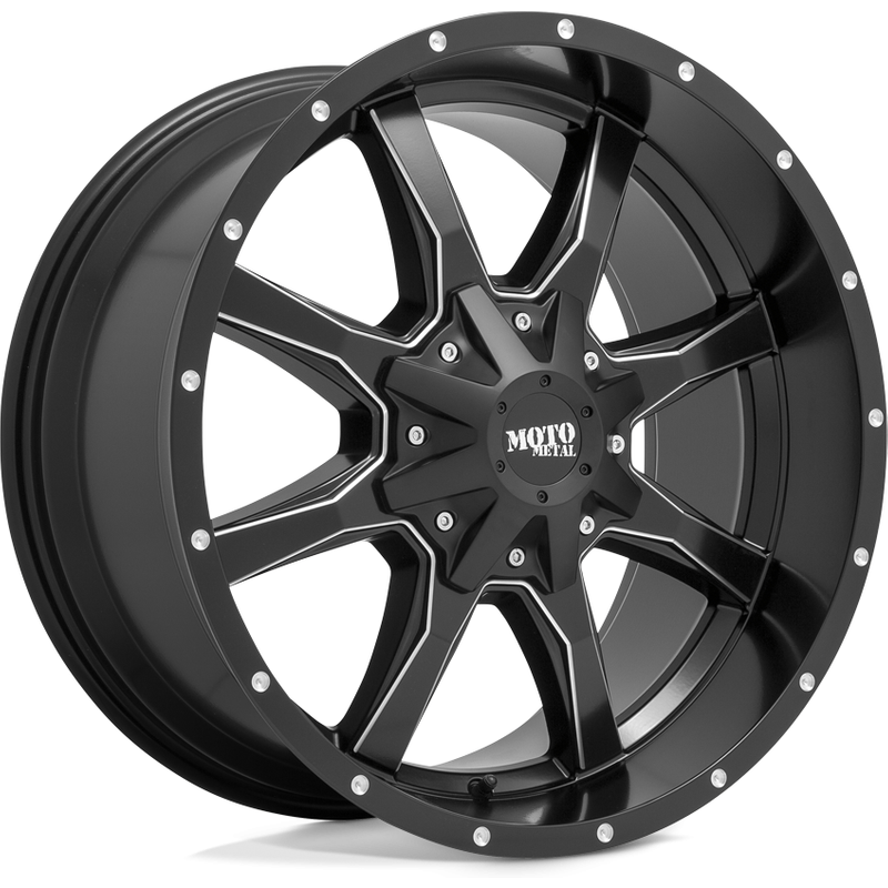 Moto Metal MO970 Semi G-Black Wheels with Milled Spokes - 20x10 — Wheels & Rims