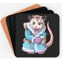 Feral Housewife - Possum Mom Coasters with Cork Bottom — Coasters & Placemats