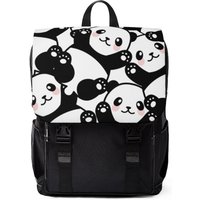 Panda Bear Unisex Casual Shoulder Backpack with Flap Design