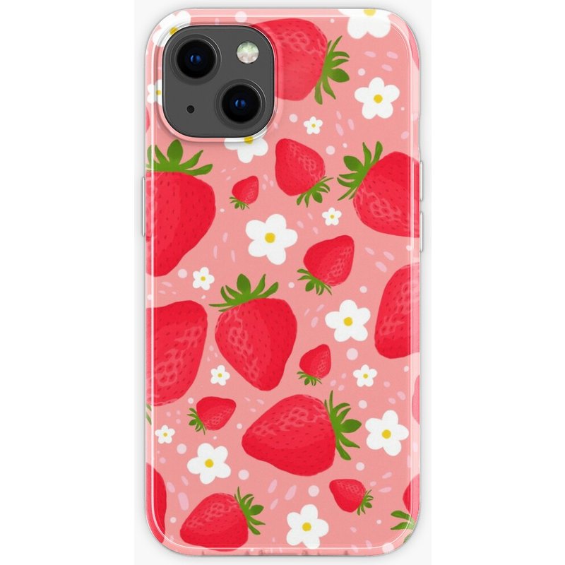 Coque iPhone Strawberry Strawberry avec coque TPU transparente — Coque de téléphone
