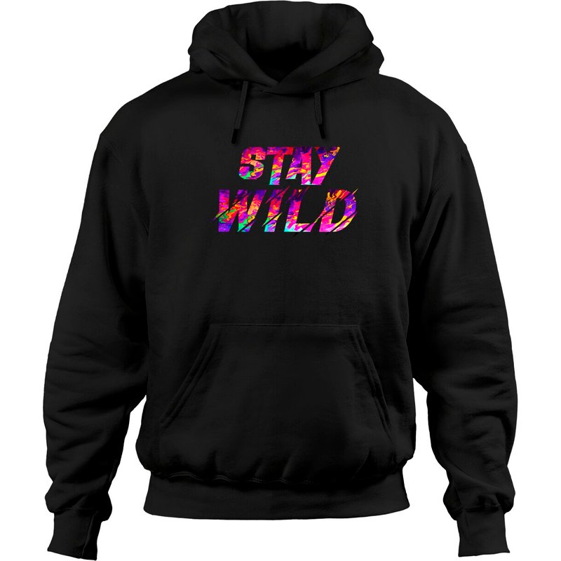 Sweat à capuche Unisexe Stay Wild - Ben Azelart en Noir — Sweats à capuche pour hommes
