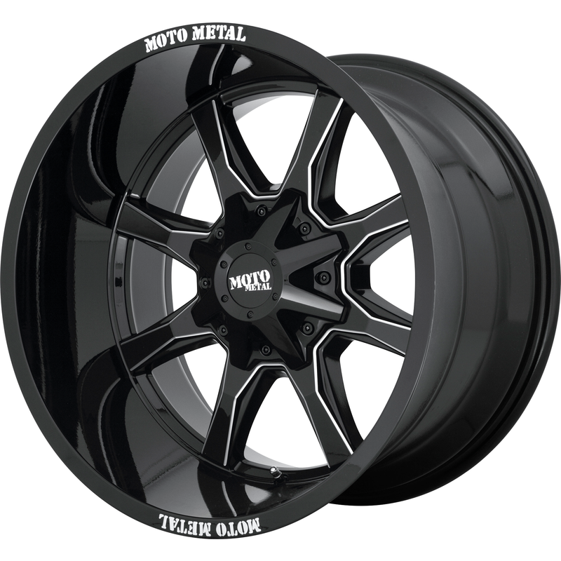 Moto Metal MO970 Gloss Black Mill Wheels - 20x10, 8x170 Bolt Pattern — Wheels & Rims