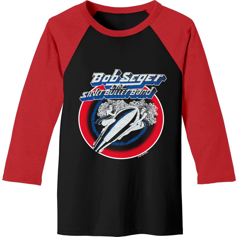 Bob Seger & The Silver Bullet Band Vintage 1980 Baseball Tees — Mens T Shirts