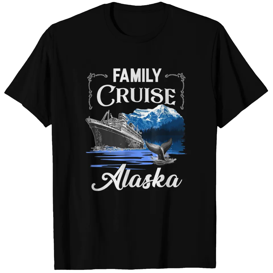 T-shirt Alaska Family Cruise pour hommes en noir