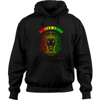 Hoodies Lion Rebelution Unisexe Noir — Sweats à capuche pour hommes