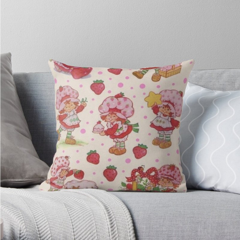 Coussin Vintage Fraise Shortcake — Coussins décoratifs