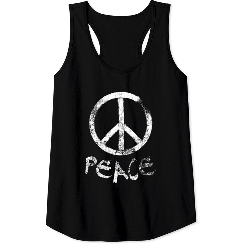 Peace Sign Vintage Tank Tops for Men