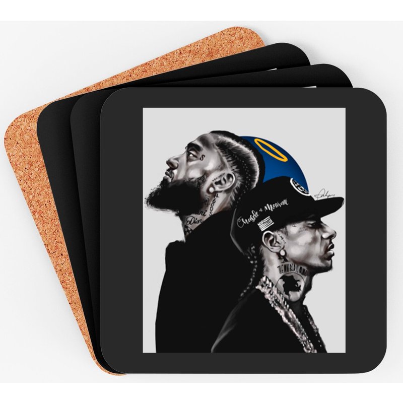 Nipsey Hussle Coasters with Cork Bottoms — Coasters & Placemats