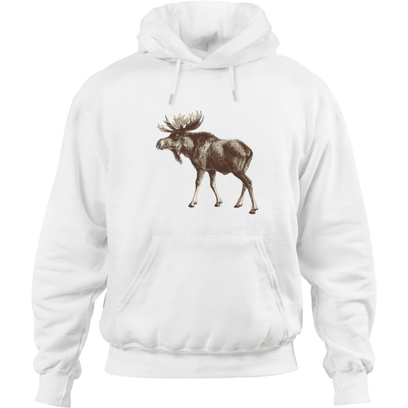 Hoodies Moose Unisex Vert Militaire — Sweats à capuche pour hommes