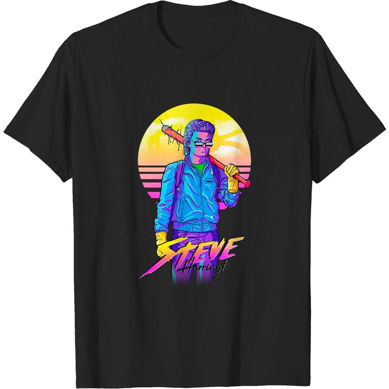 T-shirt noir pour hommes Steve Harrington — T-shirts pour hommes