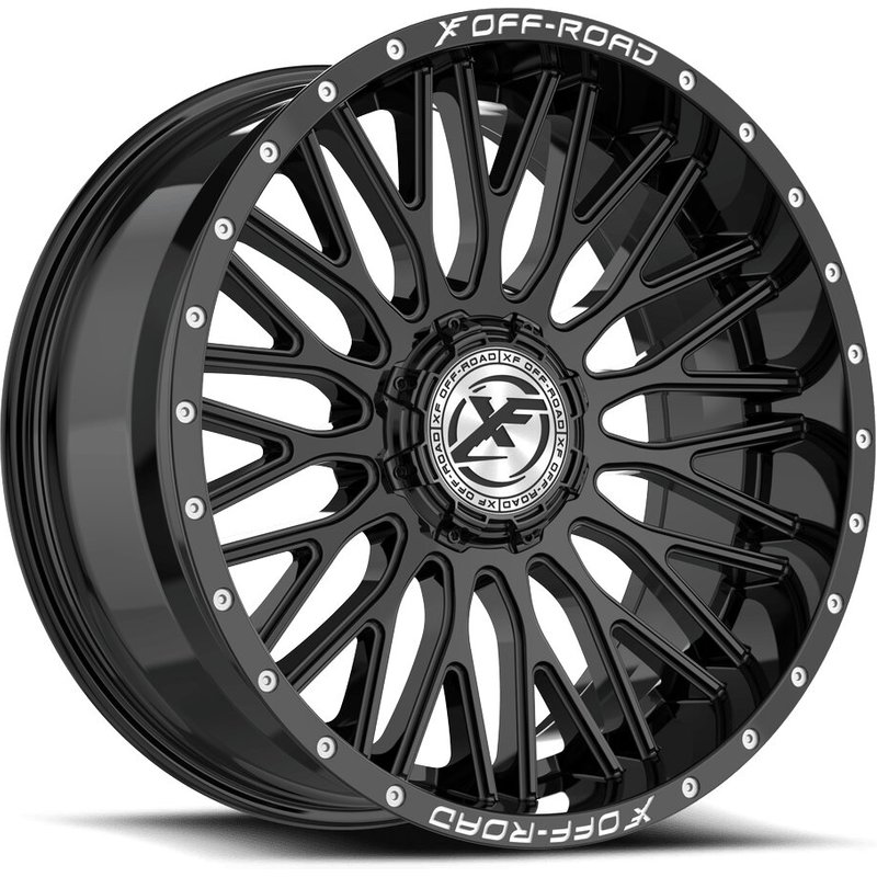 XF Off-Road XF-241 Gloss Black & Milled Lettering Wheels 20x10 — Wheels & Rims